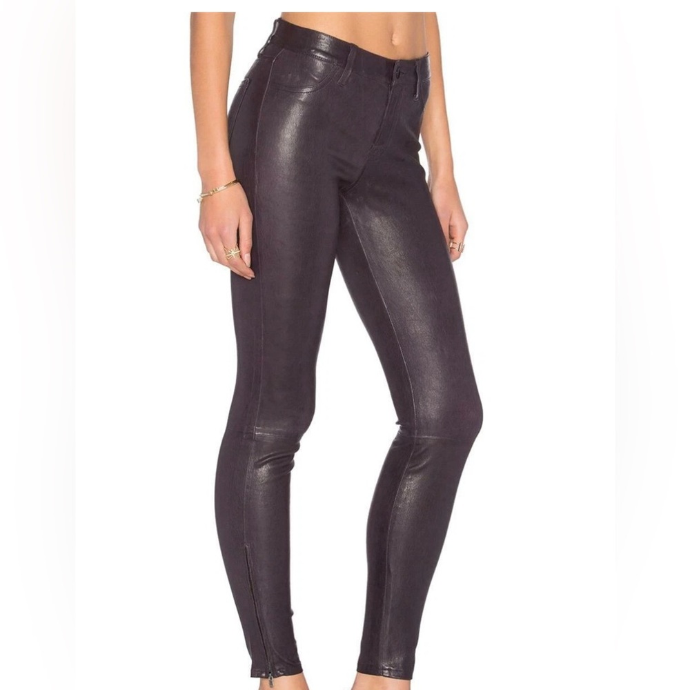 J Brand Women's Skinny Pants in Black Leather